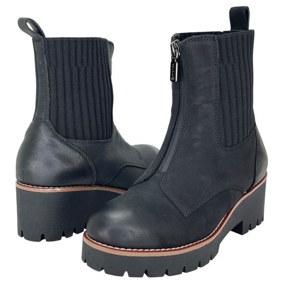 Aqua College Dream Black Nubuck Leather Waterproof Womens Ankle Boots Size 6.5M - Picture 11 of 13